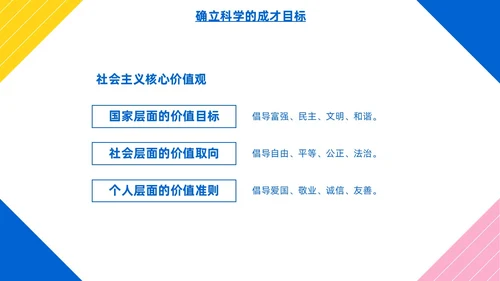 彩色简约风大学生如何成就出彩人生主题班会