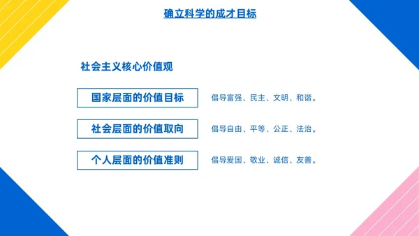 彩色简约风大学生如何成就出彩人生主题班会