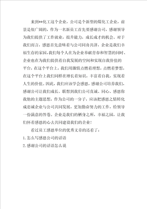 员工感恩单位的优秀文章