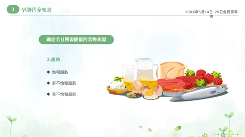 绿色清新淡雅孕期营养知识科普课件PPT全民营养周