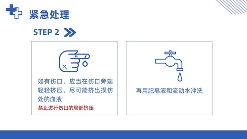 蓝色简约商务医务人员职业暴露院感安全培训课件PPT模板