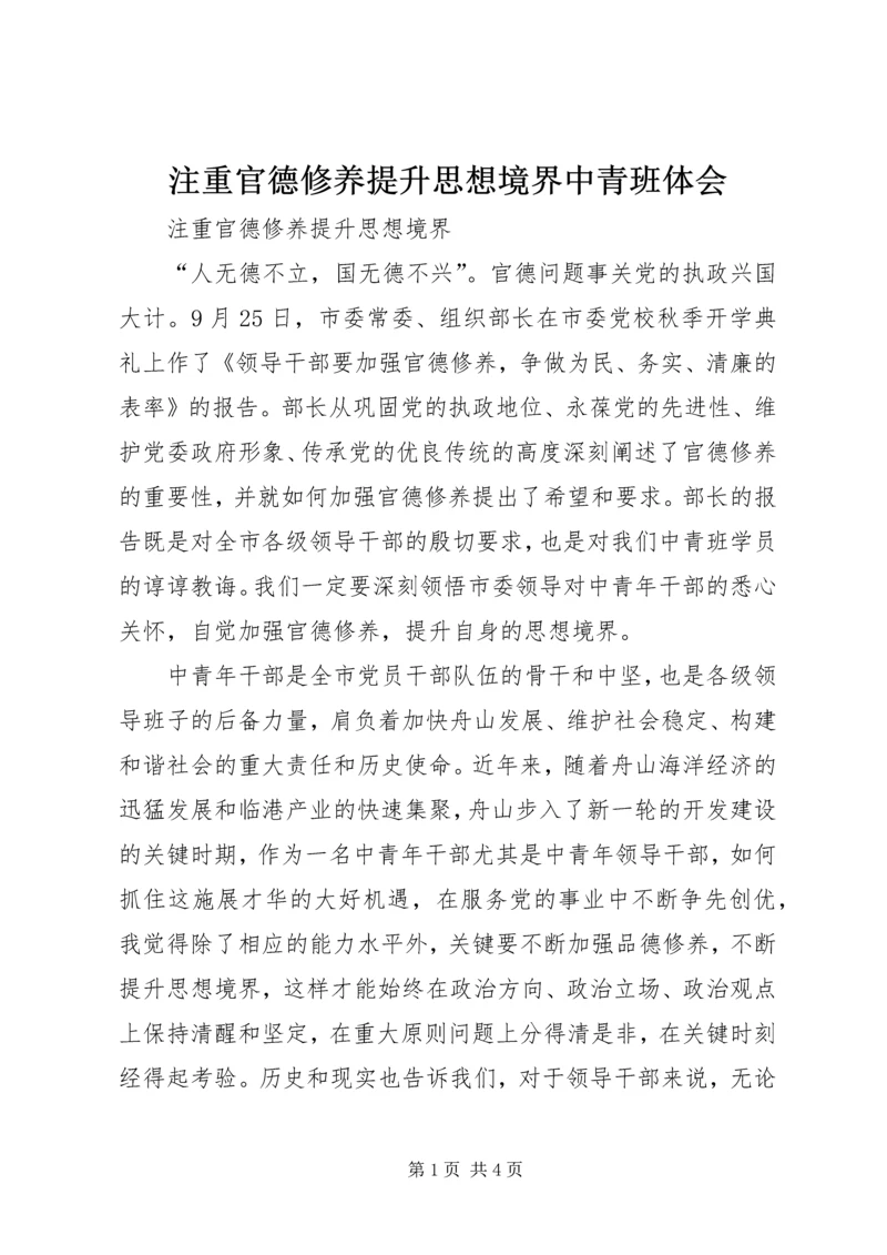 注重官德修养提升思想境界中青班体会.docx