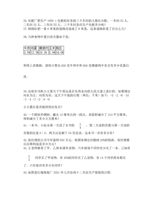 六年级小升初数学解决问题50道含答案【名师推荐】.docx