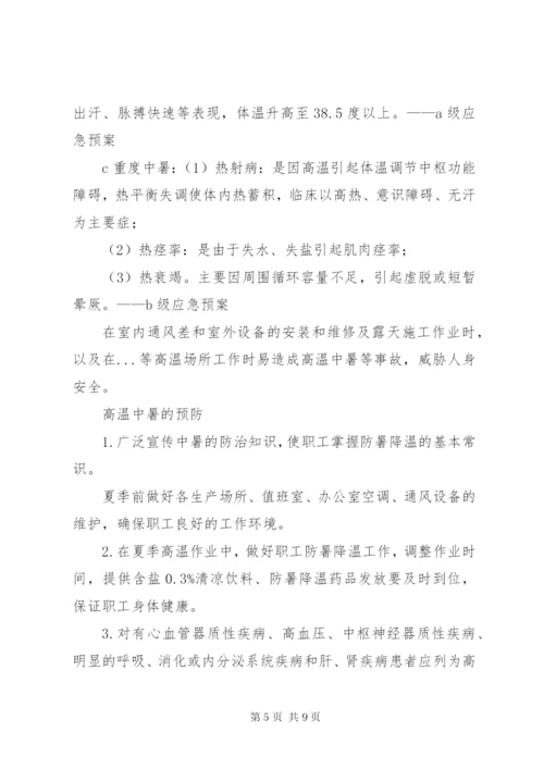 [高温中暑应急演练方案]高温中暑事故应急演练方案.docx