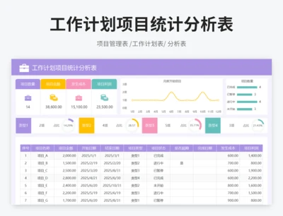 工作计划项目统计分析表