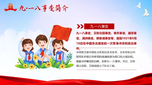 九一八事变纪念日勿让九一八勿忘国耻918PPT课件