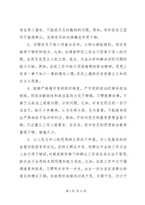 对照党章党规方面存在的差距.docx