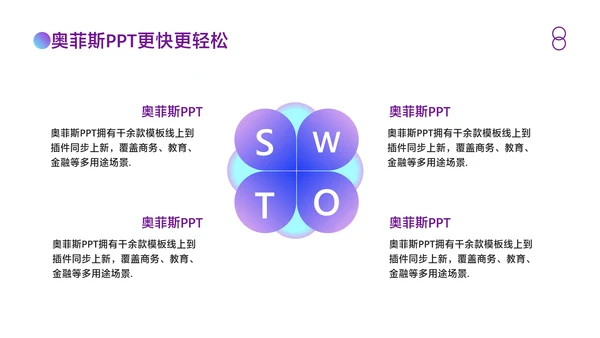 简约渐变风蓝紫工作汇报总结