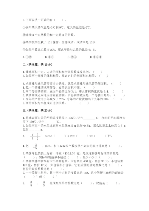 苏教版数学六年级下册试题期末模拟检测卷附完整答案【考点梳理】.docx