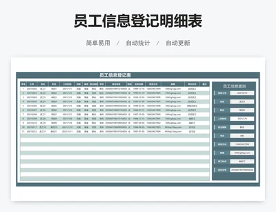 员工信息登记明细表
