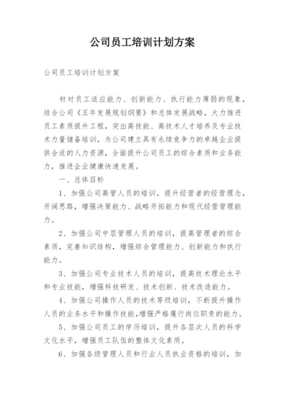 公司员工培训计划方案.docx