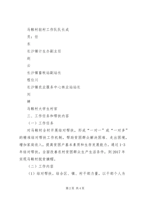 马鞍村精准扶贫结对帮扶工作实施方案.docx