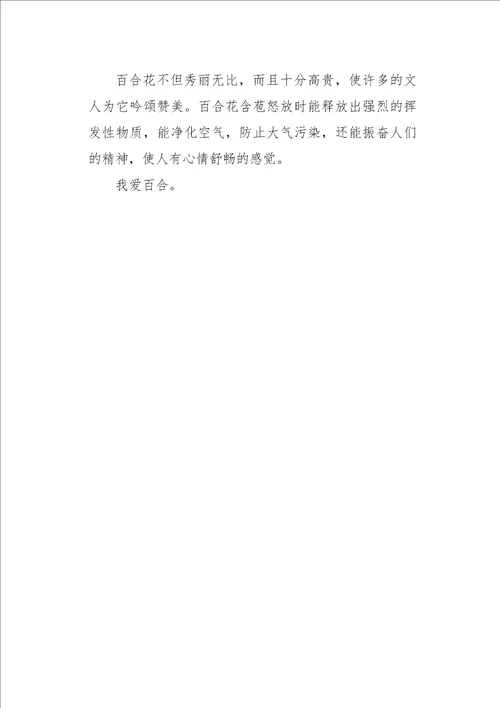 初二作文状物百合花450字