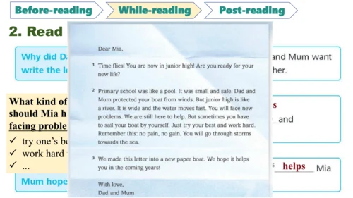 Unit 1 A new start  Reading for writing课件+内嵌音视频  外