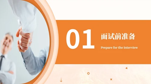 橙色简约商务面试礼仪培训PPT模板面试技巧面试