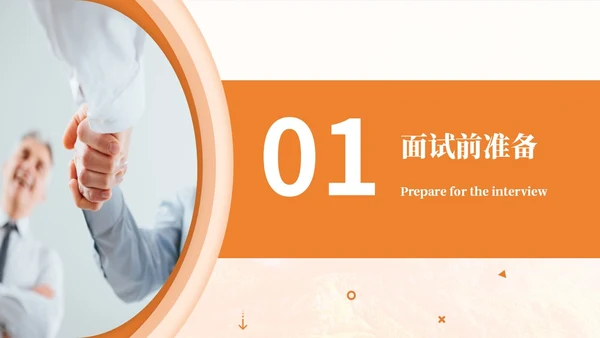橙色简约商务面试礼仪培训PPT模板面试技巧面试