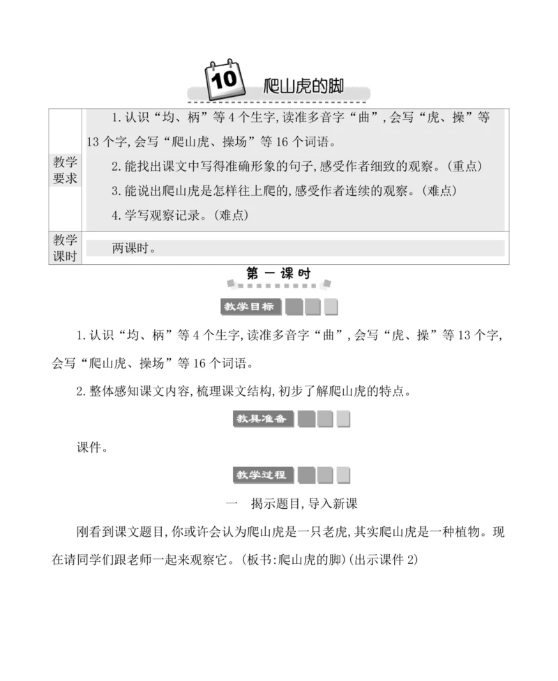10爬山虎的脚  教案