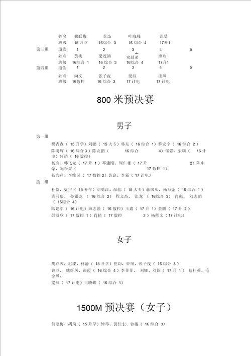 2017年冬季田径运动会秩序册