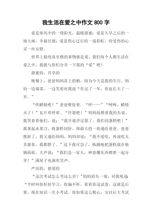 我生活在爱之中作文800字.docx