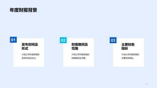 蓝色商务企业年度财报发布会PPT模板