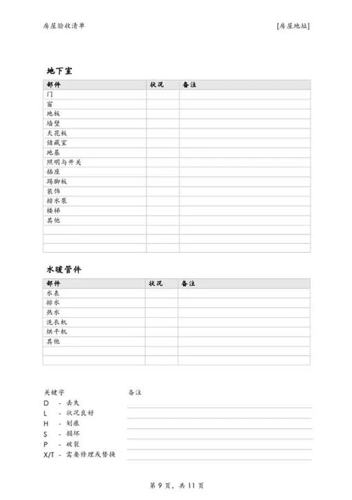 房屋验收清单-Word范文