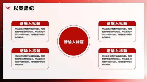 简约红色流体渐变风中央八项规定党课PPT模板