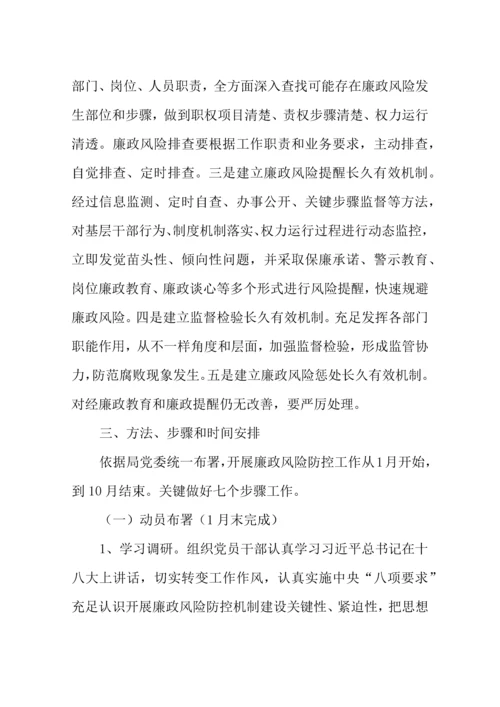 廉政风险防控机制建设工作实施专业方案.docx