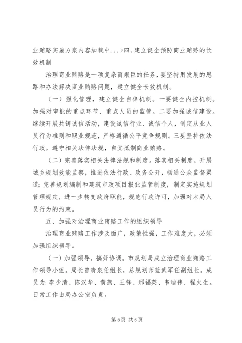 市规划局治理商业贿赂实施方案 (3).docx