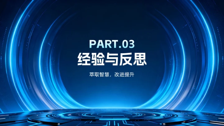 蓝色渐变科技风年终工作总结汇报PPT模板