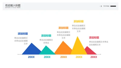 简约风流程时间轴5项PPT内容页