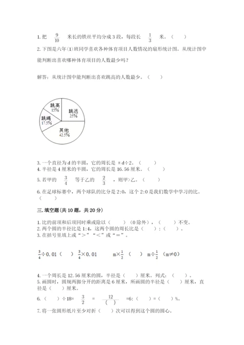 人教版六年级上册数学期末测试卷精品（易错题）.docx