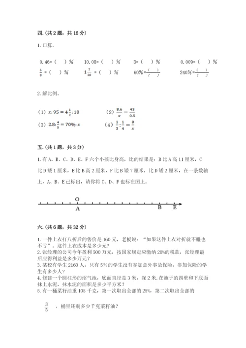 人教版数学六年级下册试题期末模拟检测卷附答案【考试直接用】.docx