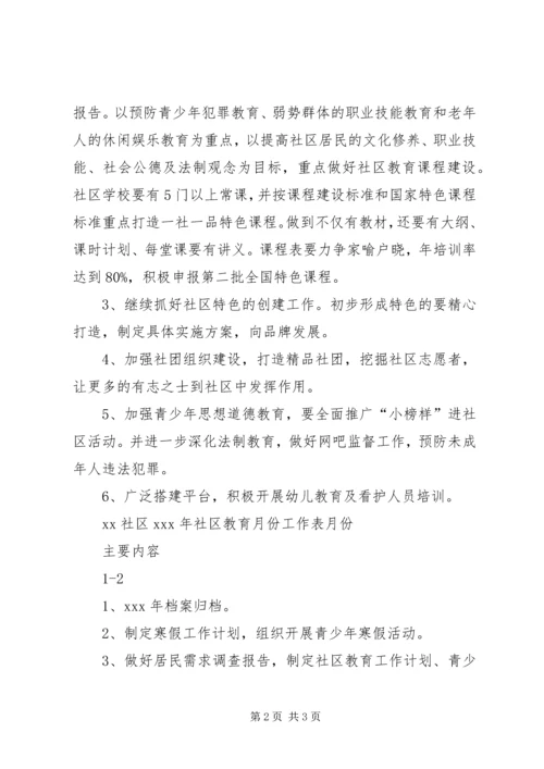 社区老年教育工作计划安排.docx