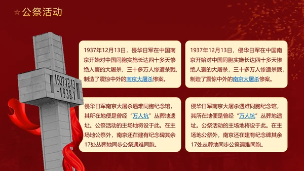 国家公祭日勿忘国耻铭记历史PPT模板
