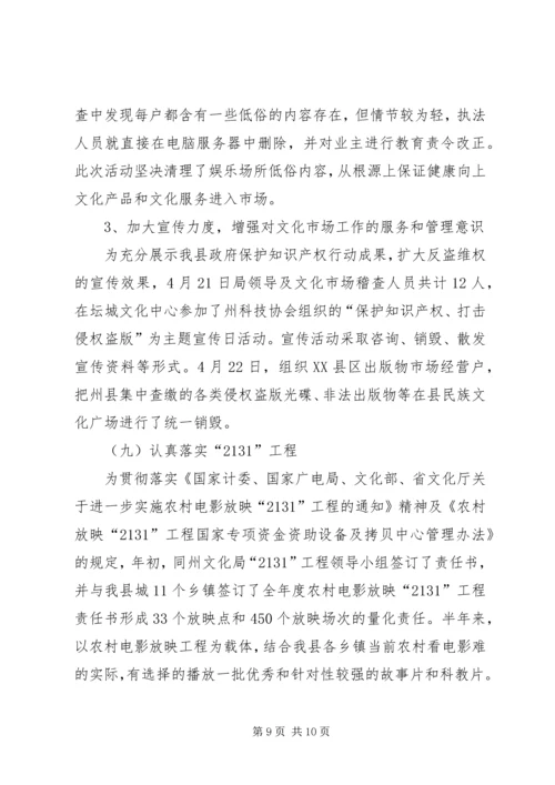 文体局上半年工作总结及下半年工作计划 (2).docx