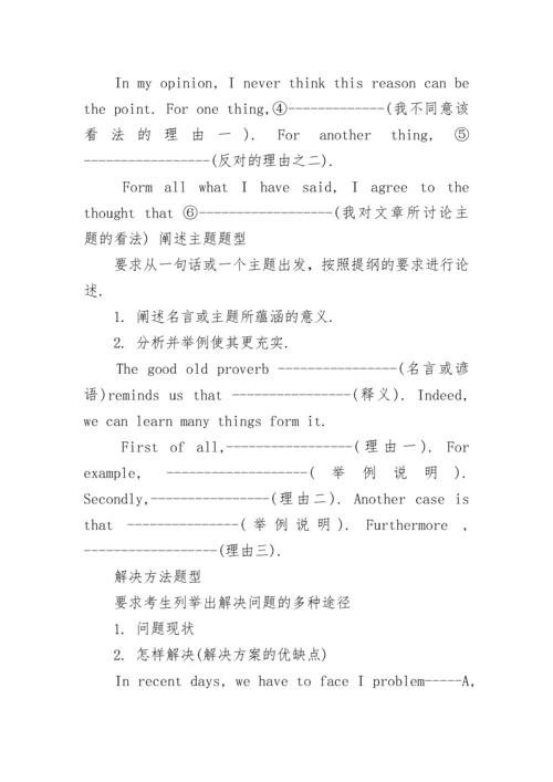 高考英语作文万能模板句型汇总.docx