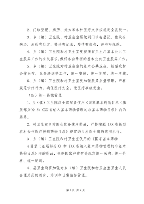 镇乡村卫生服务一体化管理实施方案 (4).docx