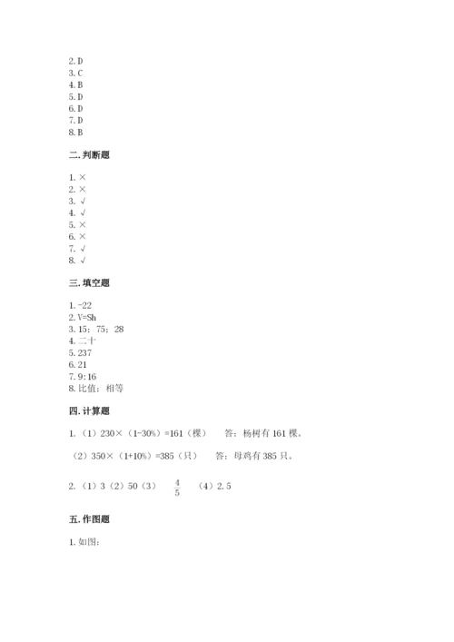 北京版六年级下册数学期末测试卷附答案（突破训练）.docx