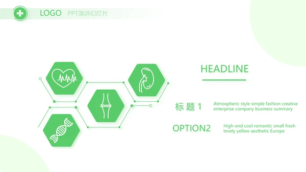绿色爱心医疗工作总结汇报计划PPT