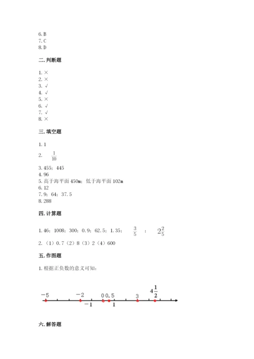 北师大版小学六年级下册数学期末综合素养测试卷【典优】.docx