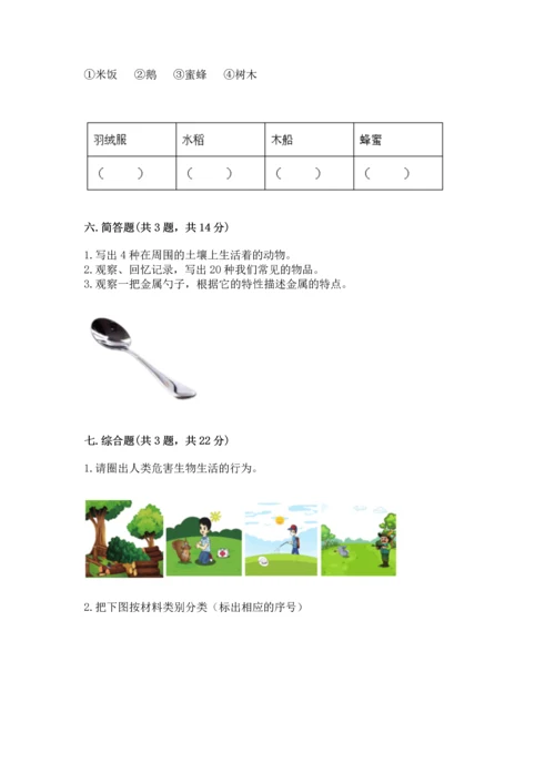 教科版科学二年级上册《期末测试卷》精品含答案.docx
