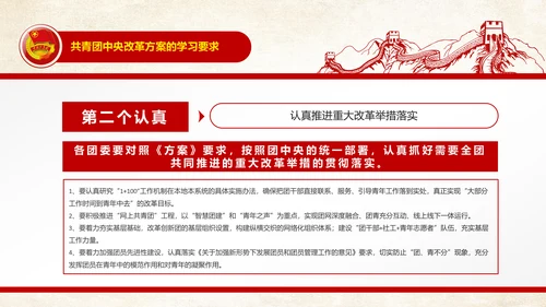 中国共青团中央改革方案学习教育党课PPT
