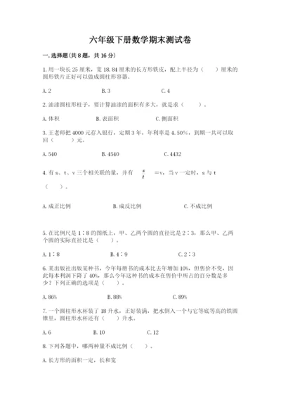 六年级下册数学期末测试卷（满分必刷）.docx
