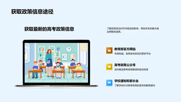 高考政策与升学路线PPT模板