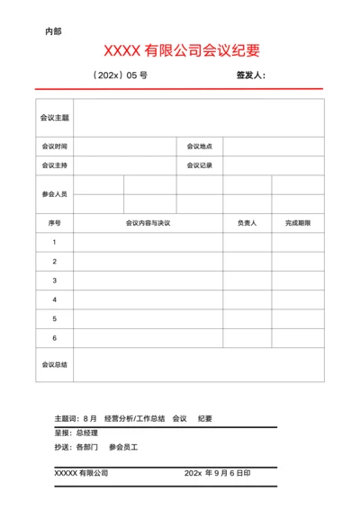 标准版公司会议纪要