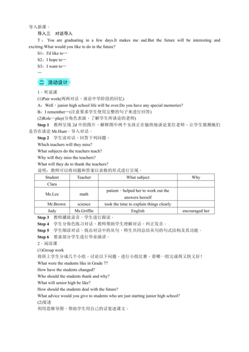 【高效实用备课】Unit 14 I remember meeting all of you in G