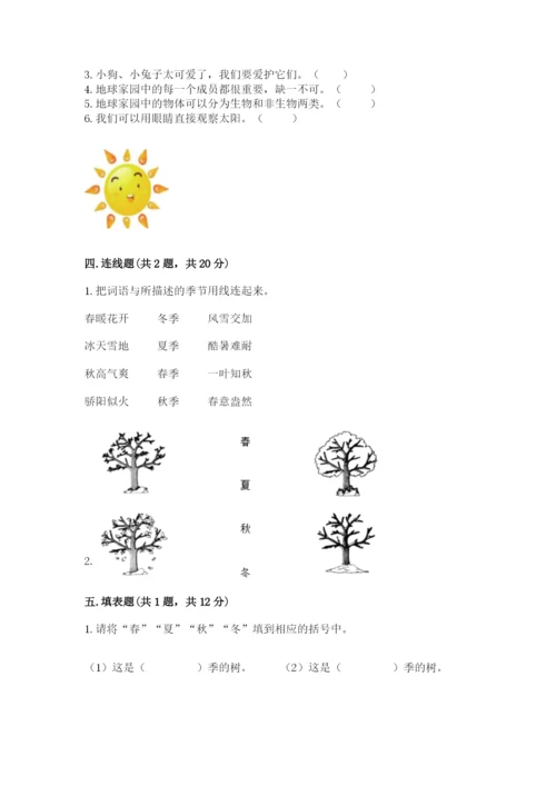 教科版小学二年级上册科学期末测试卷（突破训练）.docx