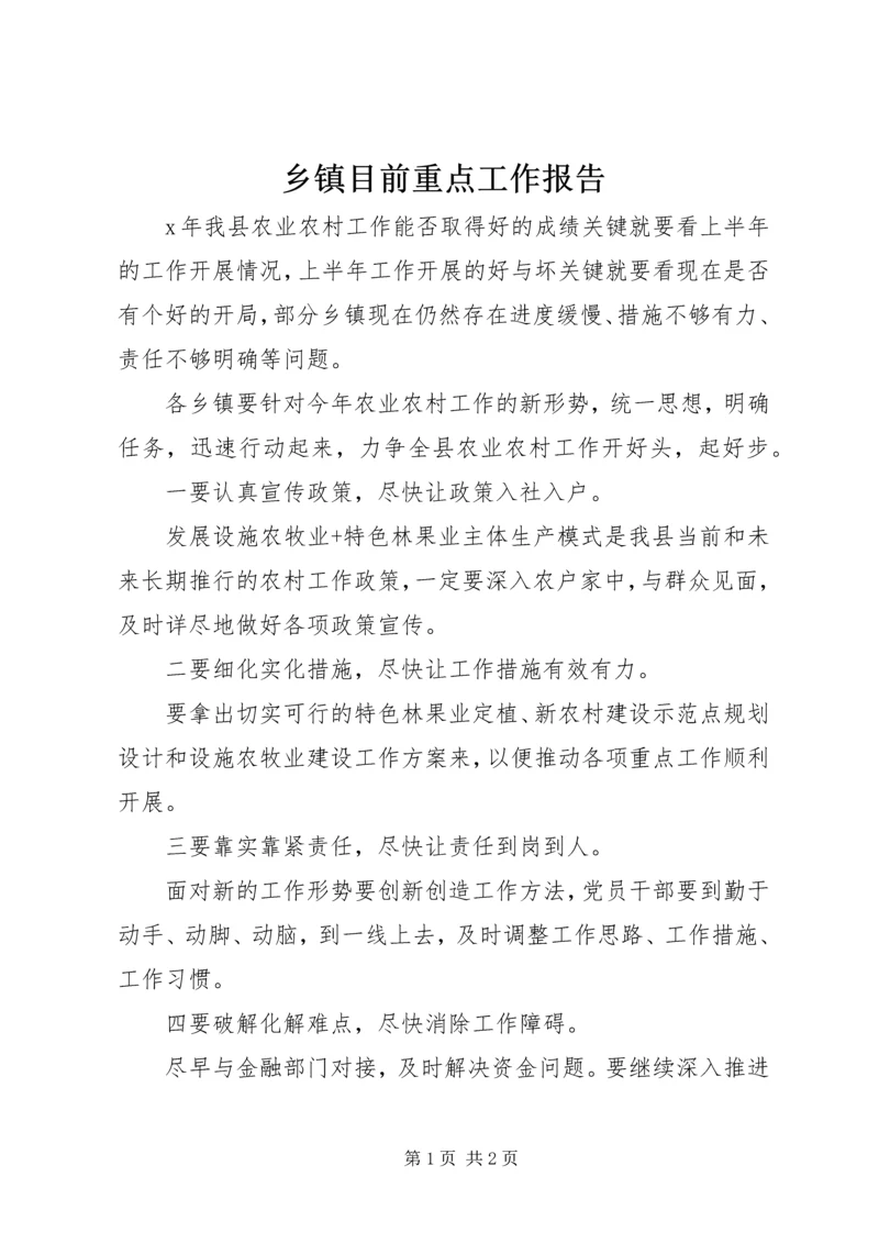 乡镇目前重点工作报告.docx