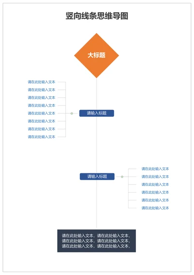 竖向线条思维导图