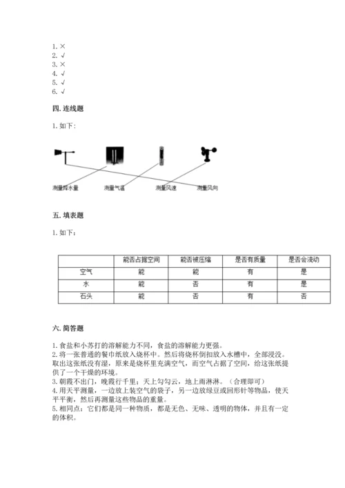 教科版三年级上册科学期末测试卷含答案【新】.docx